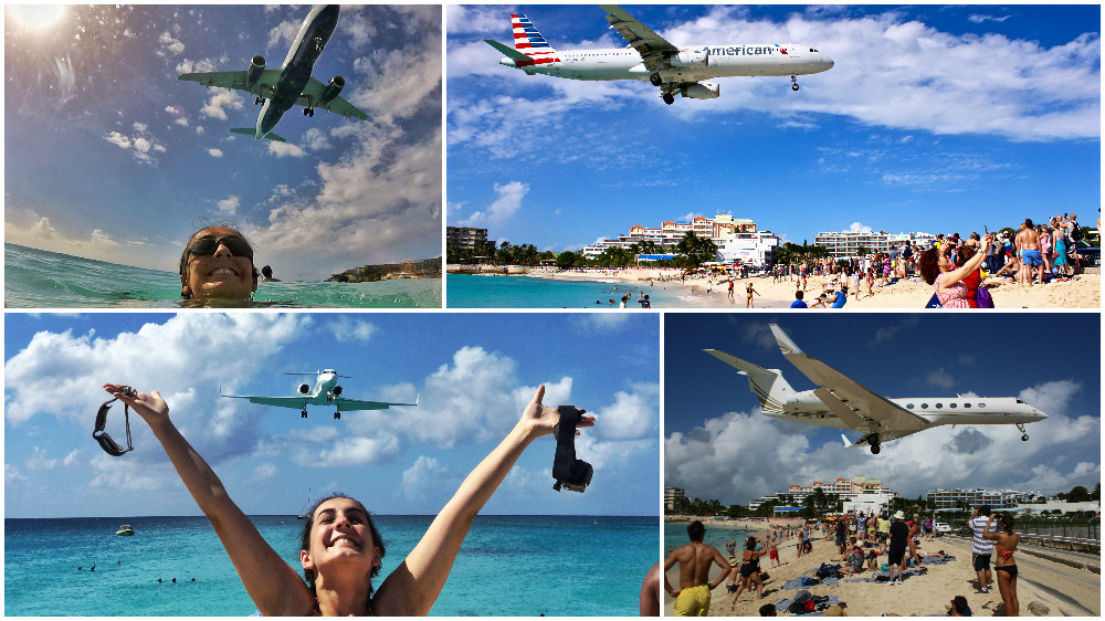 Planes flying over the beach in St Marteen