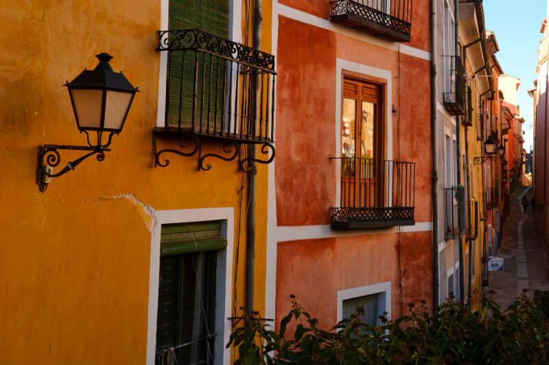 The colourful houses in Cuenca