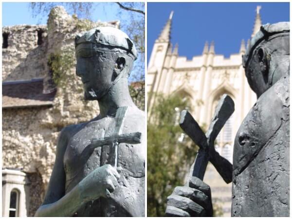 The statue of St Edmund in Bury