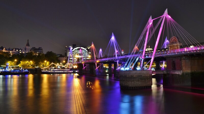 The foot bridges to Charing Cross Station