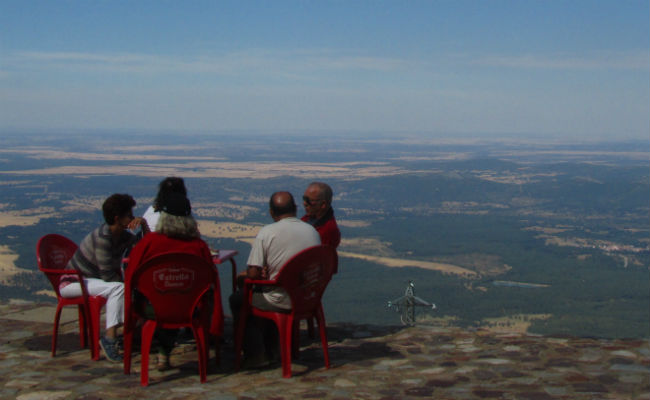 View from the outside cafe tables