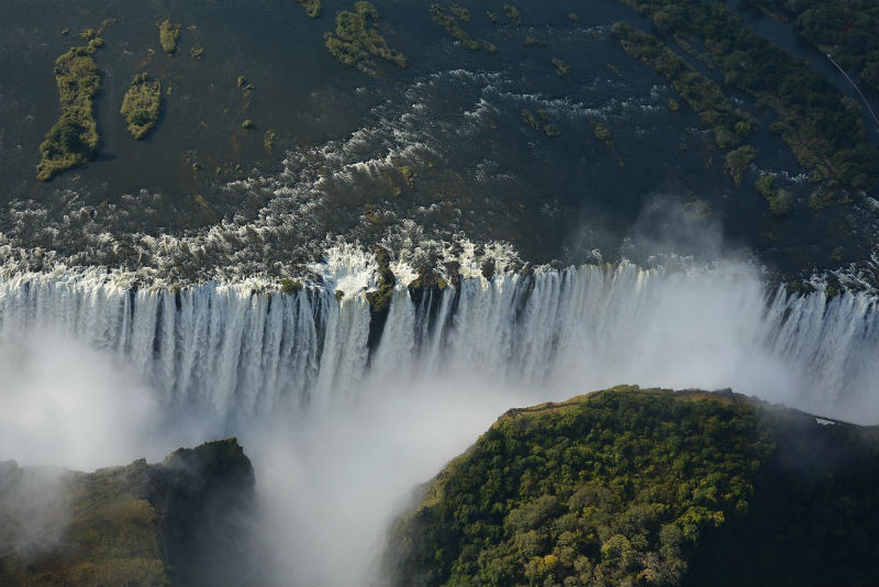 Victoria falls from above