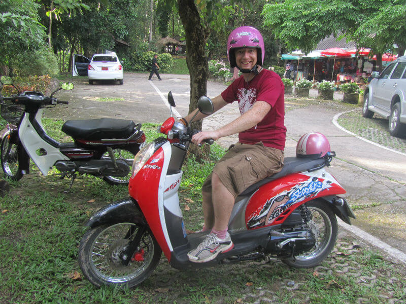 My beast and I just arriving at the Mae Sa Waterfall