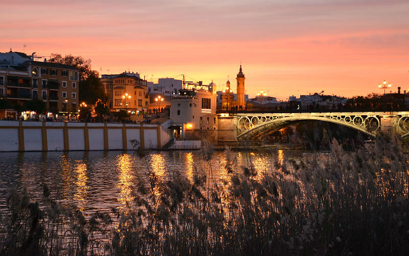 Triana bridge is the perfect place for a Seville sunset