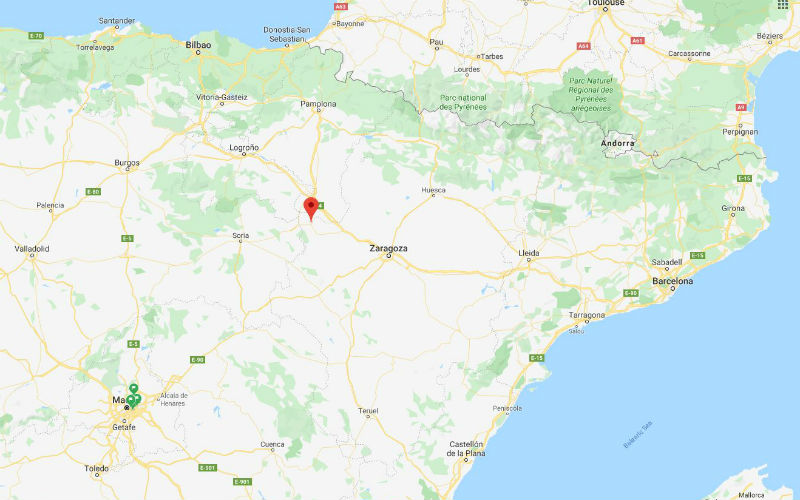 Dapatkan petunjuk arah mengemudi ke Tarazona di Aragon Spanyol