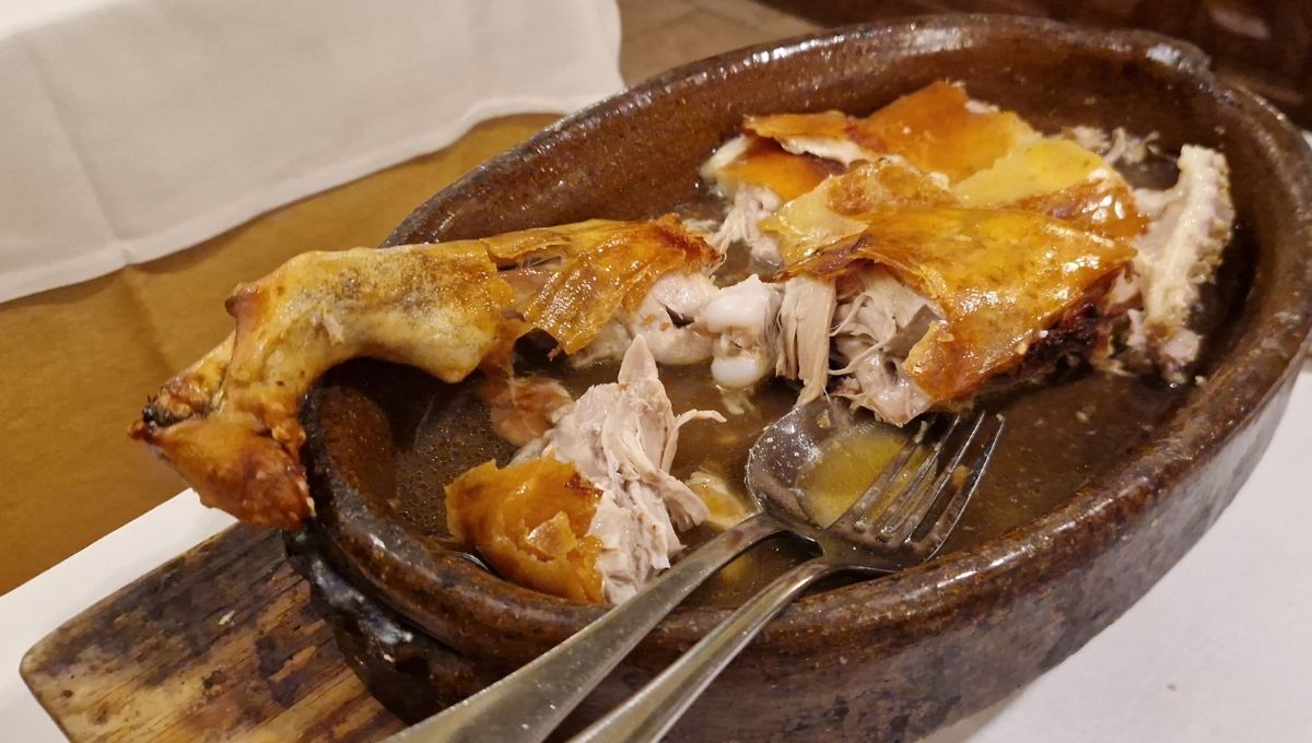 cochinillo asado, cooked in the classic Segovian style