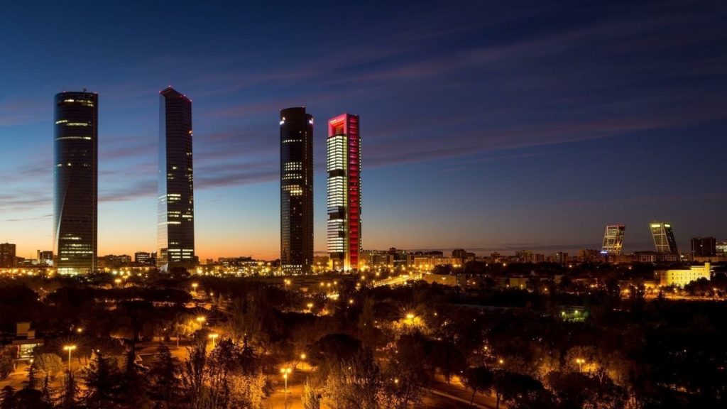 The iconic four towers of the Madrid skyline