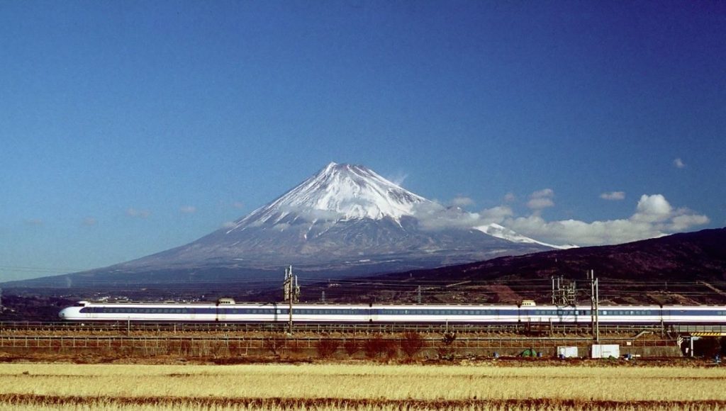 great views of Mt Fuji is with the Shinkansen bullet train