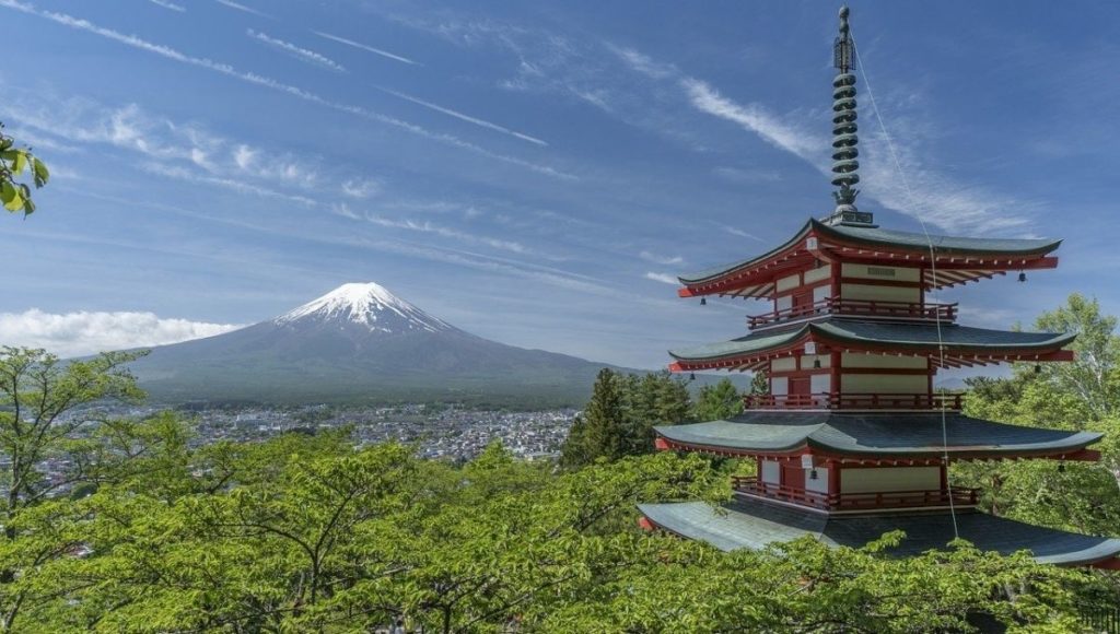 What To Do In Kawaguchiko? a visit to the Chureito Pagoda is a must. This is the view from the top looking back to Mt Fuji