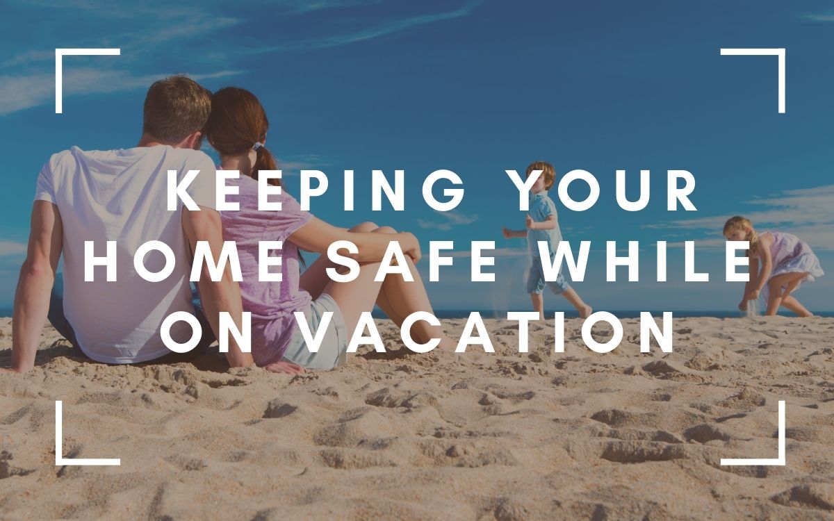 Secure home with a closed gate and security cameras, emphasizing safety measures while on vacation