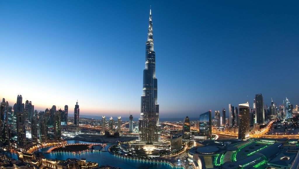 A large burj khalifa dubai building