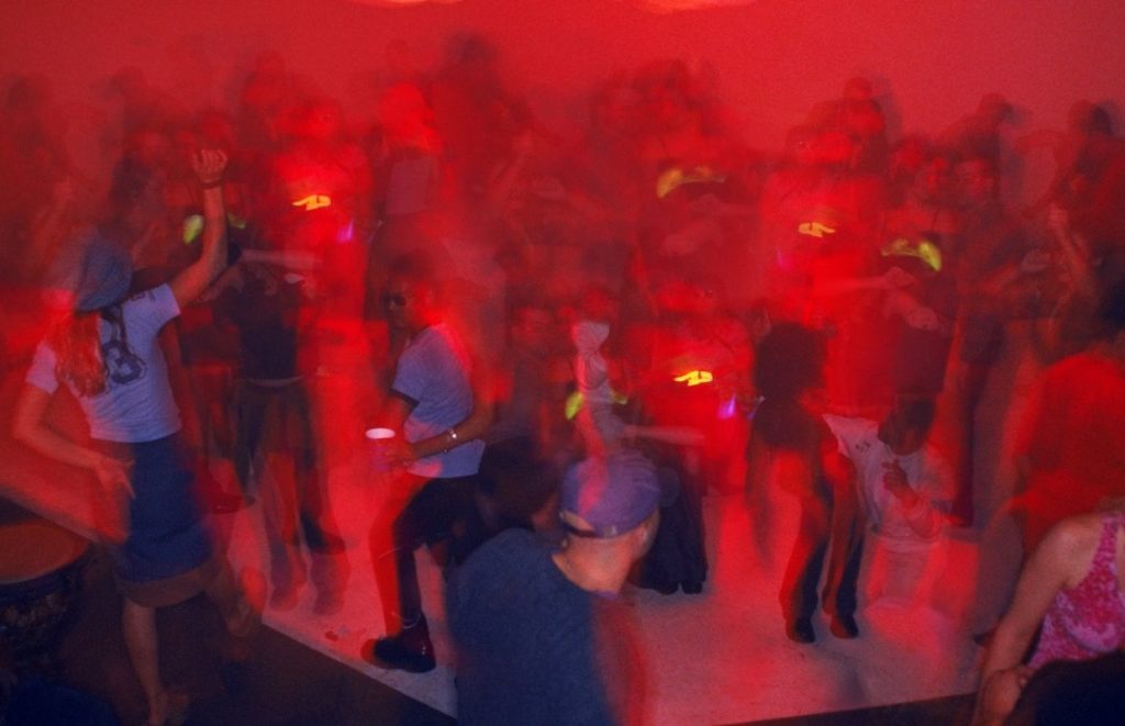 A party going off inside a nightclub