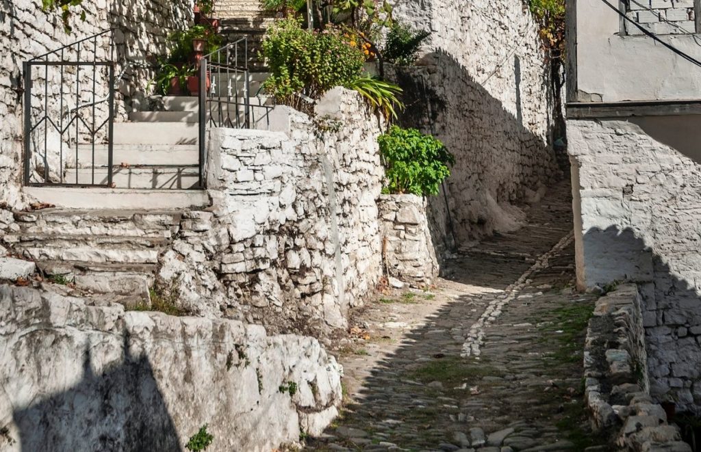 The ancient lanes of Berat Old Town in Albania