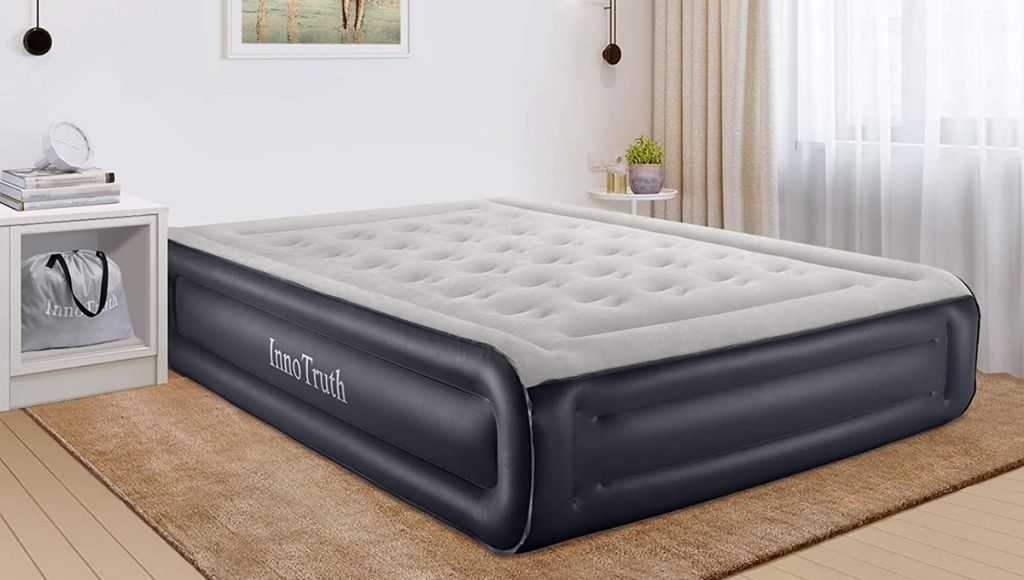 a big size portable air mattress of room corner