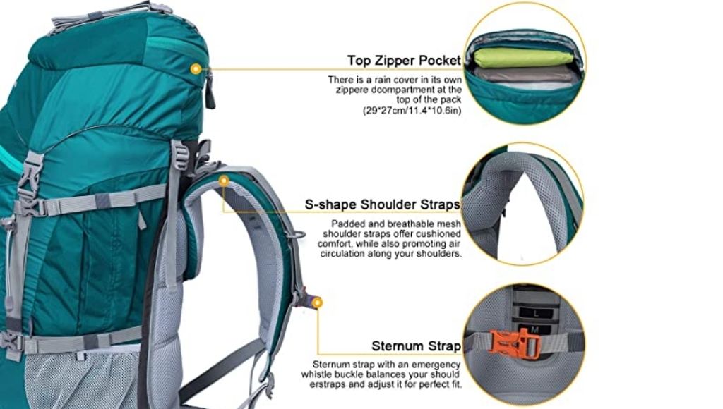 Mountaintop 70l backpacks quality and softness of this net padding itself is adequate