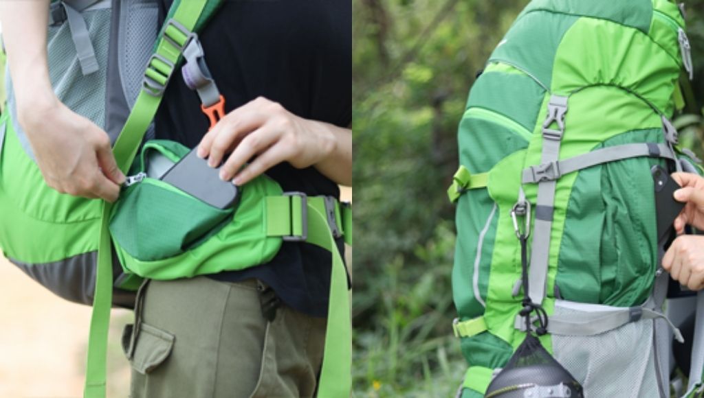 There are also a pair of small hip pockets on the belt for storing snacks, sunglasses, etc.