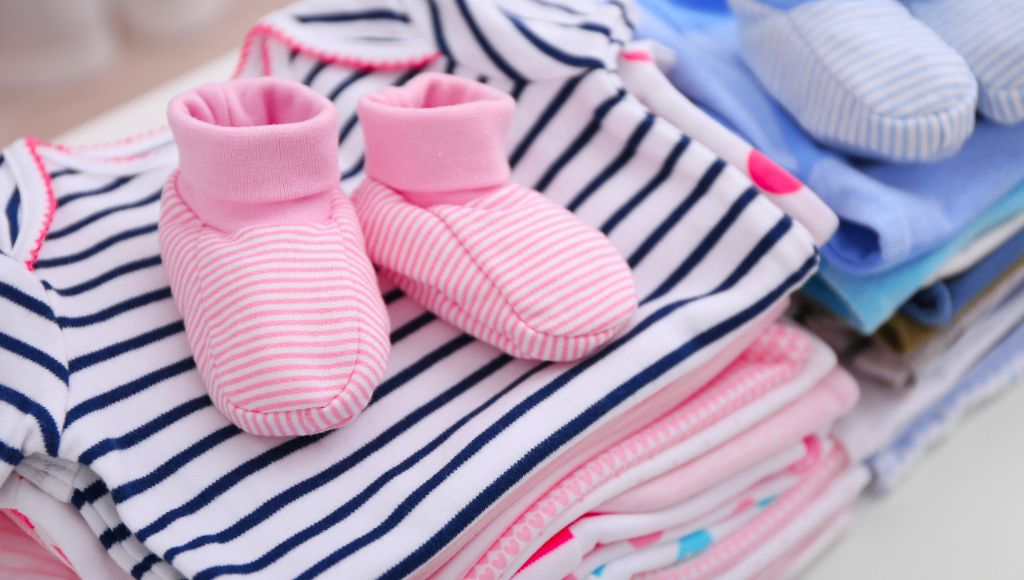 Many clothes and socks of baby