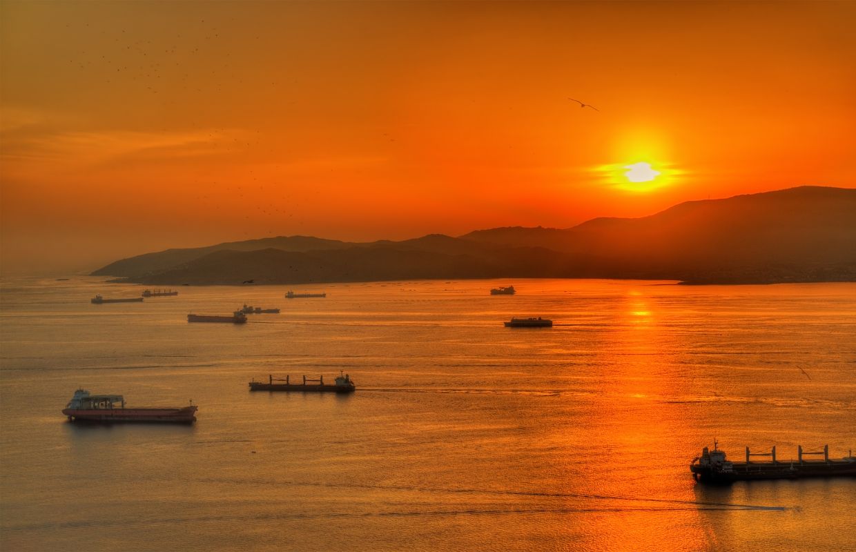 An epic sunset from Gibraltar overlooking Gibraltar Bay