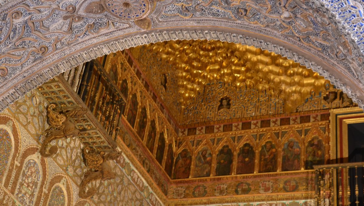 The celing of the palace in the Royal Alcazar of Seville